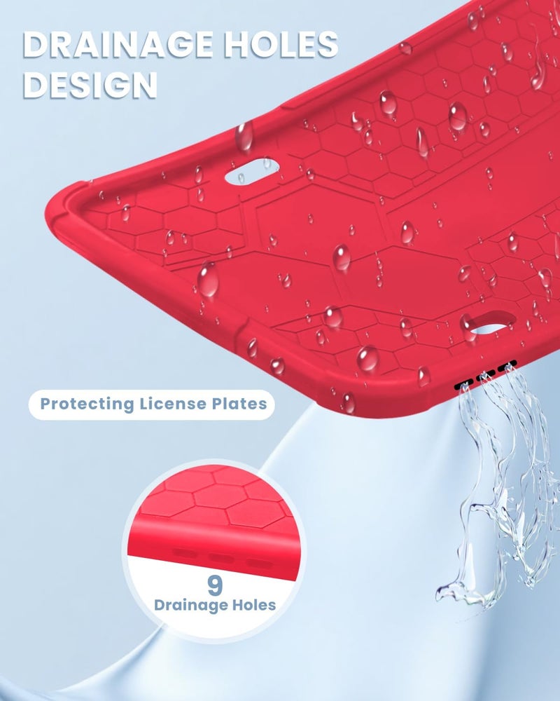 JOIKIT 2 Pack Silicone License Plate Frames Black, Car Plate Frame Holder, Universal US Front & Rear Truck Frame Protector Mounting Kit Accessories, Rust Proof, Rattle Proof, Weather Proof (Red) - Image 5
